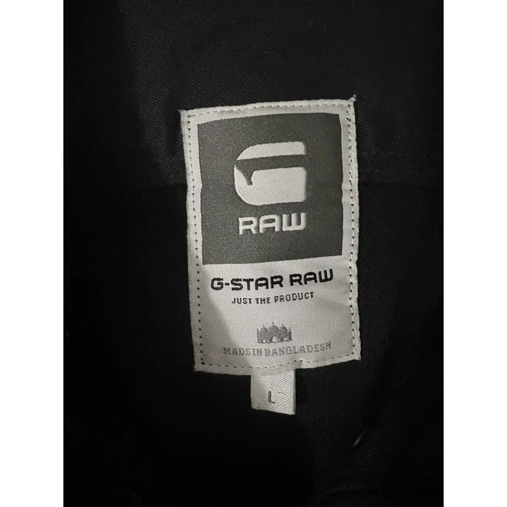 G Star Raw Recolite Overshirt Black Utility Cargo Jacket Men L Military Pockets